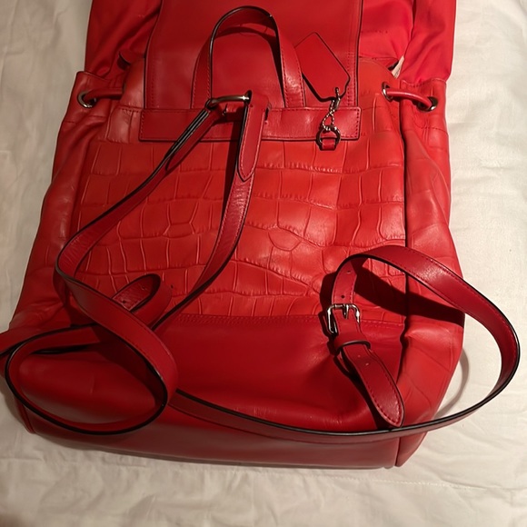 COACH Leather Tangerine  Backpack - Picture 10 of 12